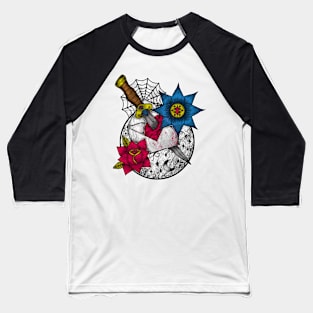 Awesome Dagger In The Heart Graphic Knife Artistic Baseball T-Shirt